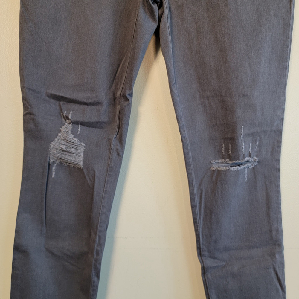 NEW Express High Rise Ankle Legging Distressed Frayed Skinny Gray Grey 8 Jeans - Picture 5 of 10